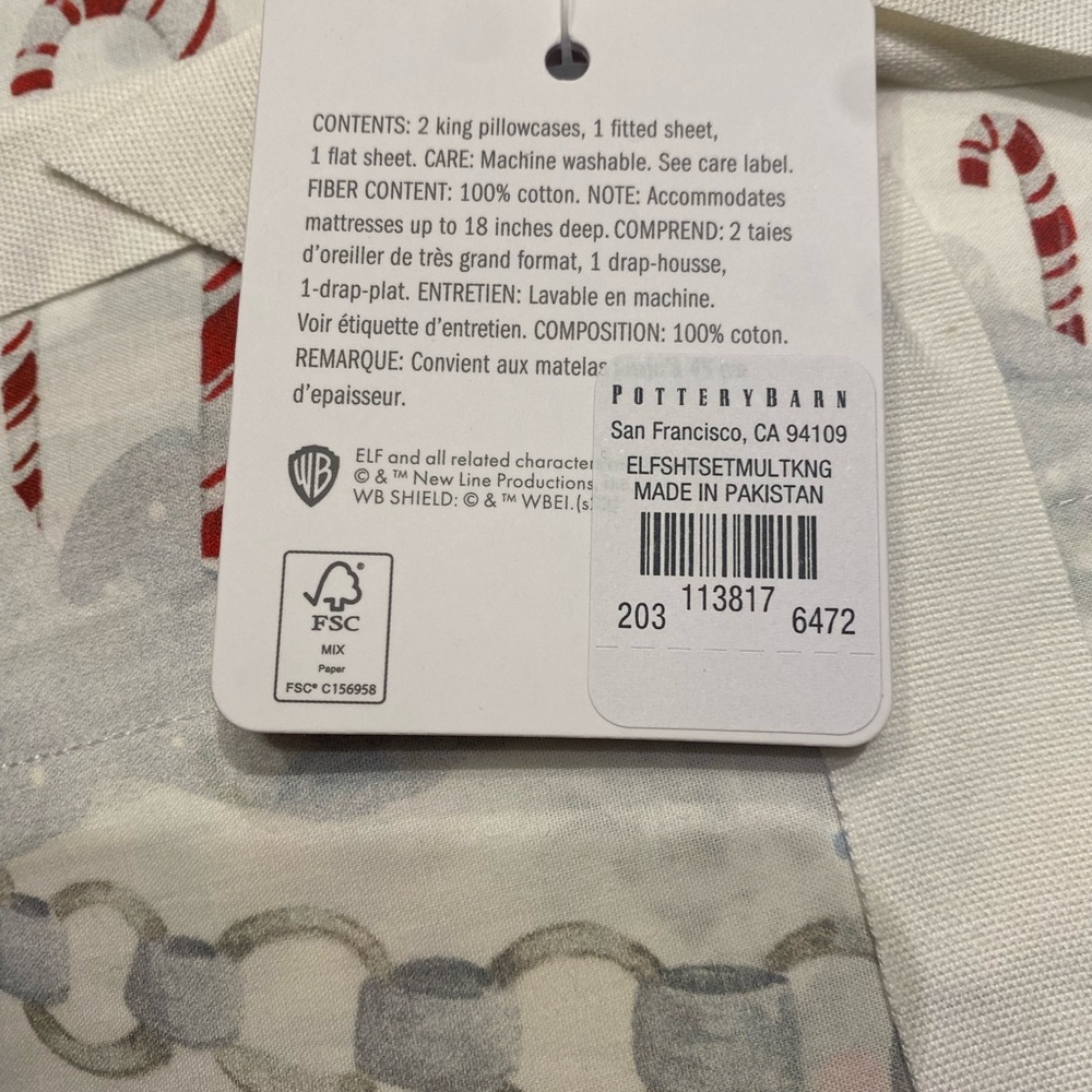 Pottery Barn x Elf king sheet set - Picture 5 of 9